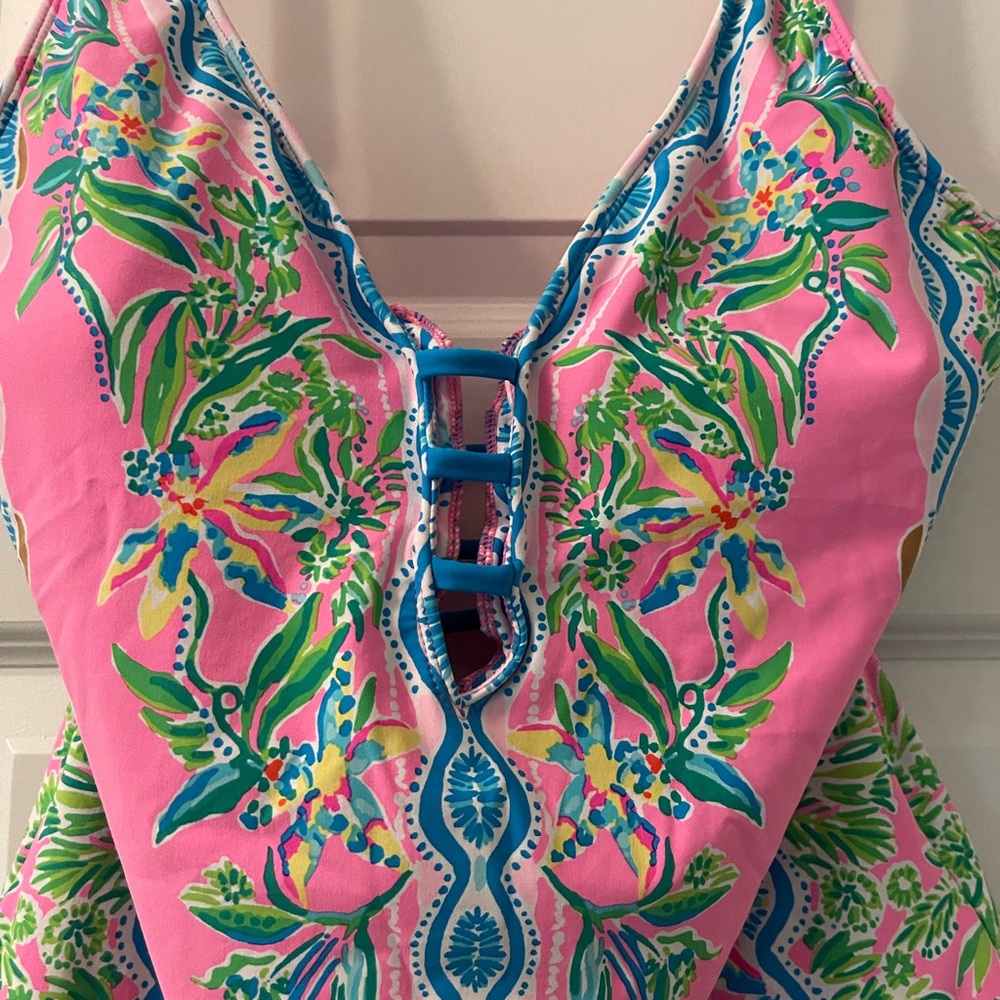 Lilly Pulitzer Pink Floral One Piece Swimsuit
